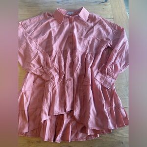 White Birch Button‎ Down Long Sleeve Flared Shirt Coral Women’s Large Preloved